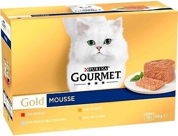 Фото Gourmet Gold Паштет мультипак с говядиной, тунцом, печенью, индейкой 12x85 г
