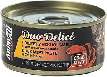 Фото AnimAll Duo Delice Duck & Crab 80 г