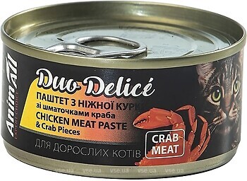 Фото AnimAll Duo Delice Chicken & Crab 80 г