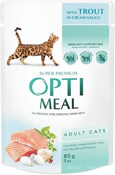 Фото Optimeal For Adult Cats With Trout in cream sauce 12x85 г