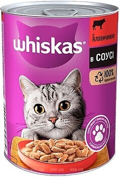 Фото Whiskas Консервированный корм с говядиной в соусе 400 г