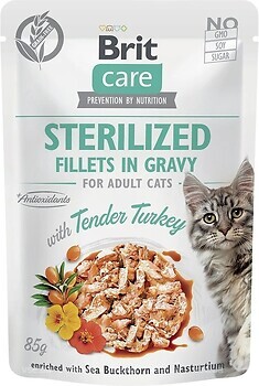 Фото Brit Care Cat Sterilized Fillets in Gravy Tender Turkey 85 г