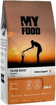 Фото My Food Sterilized Cat Food With Salmon Urinary Support 500 г