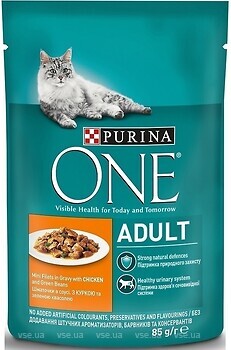 Фото Purina One Adult Chicken & Green Beans 26x85 г