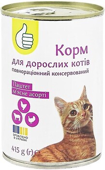 Фото Ашан Консервированный корм мясное ассорти 415 г