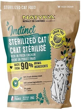 Фото Natyka Cats Instinct Sterilized Chicken 2 кг