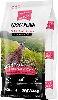 Фото Natura Wild Rocky Plain Sterilized Cat Rich in Chicken 12 кг