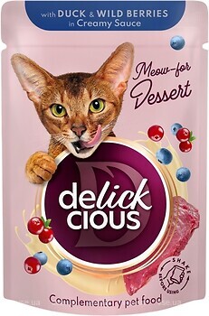 Фото Delickcious Meow-for Dessert with Duck & Wild Berries in Creamy Sauce 80 г