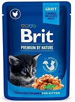 Фото Brit Premium Cat Pouches for Kitten Chicken Chunks 12x100 г