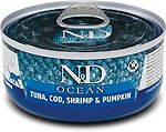 Фото Farmina N&D Ocean Tuna, Cod, Shrimp & Pumpkin 24x70 г