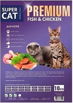Фото SuperCat Premium Fish & Chicken 10 кг