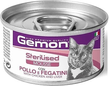 Фото Gemon Adult Sterilised Mousse with Chicken and Liver 85 г