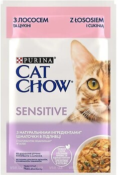 Фото Cat Chow Sensitive с лососем и цуккини 85 г