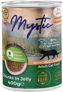 Фото Mystic Для стерилизованных котов Кусочки лосося в желе 400 г