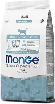 Фото Monge Monoprotein Kitten Trout 10 кг