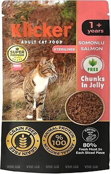 Фото Klicker Adult Sterilised Cat Salmon 24x85 г