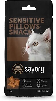 Фото Savory Cats Snacks Pillows Sensitive 60 г (21328)