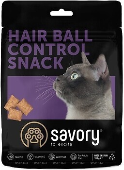 Фото Savory Cats Snacks Pillows Hair Ball Control 180 г (21304)
