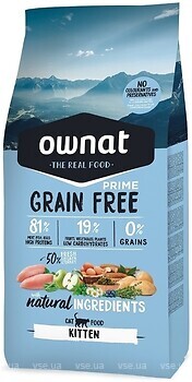 Фото Ownat Prime Grain Free Kitten Chicken & Turkey 3 кг