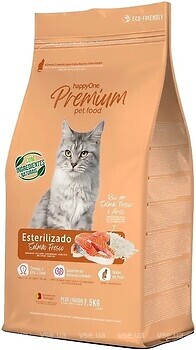 Фото happyOne Premium Adult Cat Sterilized Fresh Salmon 1.5 кг