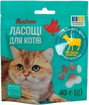 Фото Ашан Кусочки с говяжьей печенью 40 г