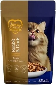 Фото Lovely Hunter Adult Cat Sterilised Chunks in Gravy with Rabbit & Duck 85 г (LHU47938)