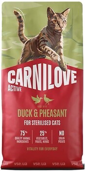 Фото Carnilove Active Duck & Pheasant Sterilised 6 кг