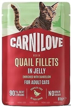 Фото Carnilove Jelly Quail with Dandelion 85 г