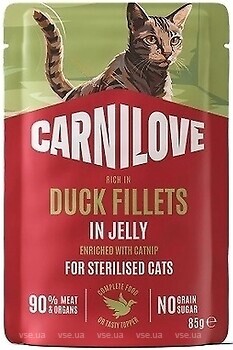 Фото Carnilove Jelly Duck with Catnip Sterilised 85 г
