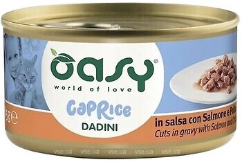 Фото Oasy Caprice Adult Cat Dadini Salmon and Chicken in Gravy 85 г