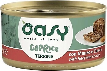 Фото Oasy Caprice Adult Cat Terrine Beef and Carrots 85 г