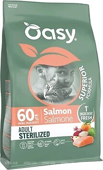 Фото Oasy Dry Cat Superior Adult Sterilized Salmon 1.5 кг