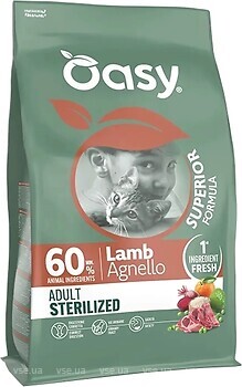 Фото Oasy Dry Cat Superior Adult Sterilized Lamb 300 г