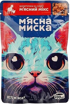 Фото М'ясна Миска Мясной микс 24x100 г