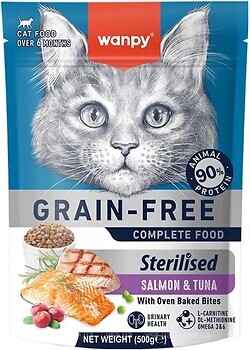 Фото Wanpy Sterilized Cat Grain Free Salmon & Tuna 500 г