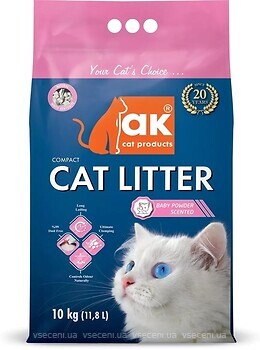 Фото AK Cat Products бентонитовый Compact Baby Powder 10 кг (11.8 л)