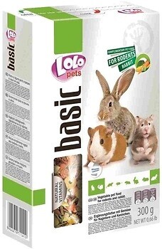 Фото Lolo Pets Basic Лакомство для грызунов и кроликов с овощами 300 г (LO-71141)